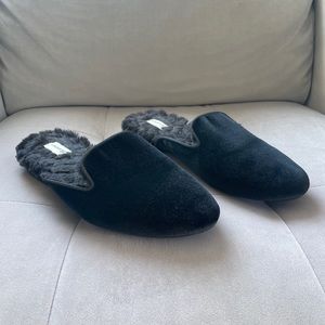 Birdies. Phoebe black velvet flats